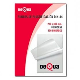 Fundas Plastificación 80 micras Din A4 Dequa 