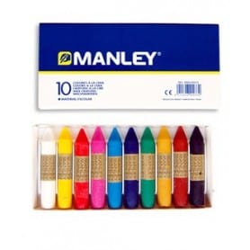 Caja 10 colores cera Manley