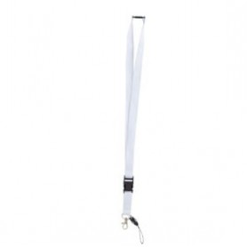 Cordón Lanyard Blanco con enganche negro 100 Uds