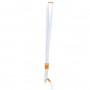 Cordón Lanyard Blanco con enganche naranja 100 Uds