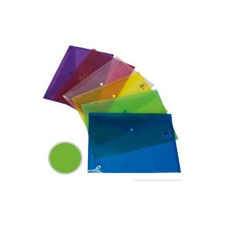 Sobre Polipropileno Folio Cierre Broche Verde Dequa