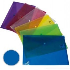 Sobre Polipropileno Folio Cierre Broche Azul Dequa