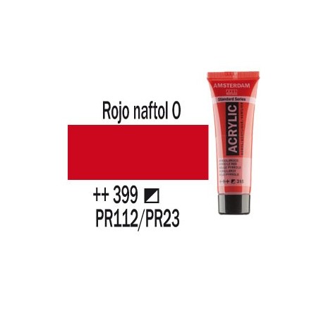 Acrílico Amsterdam 399 20 ml Rojo Naftol oscuro