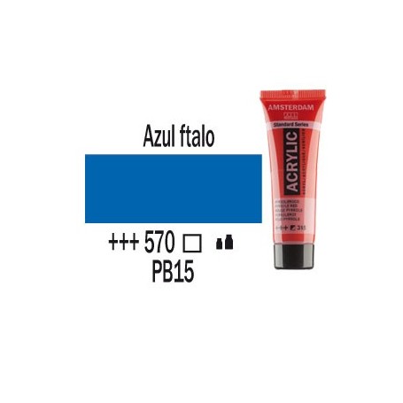 Acrílico Amsterdam 570 20 ml Azul Ftalo