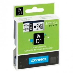 Cinta D1 6 mm Dymo negro sobre blanco