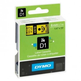 Cinta D1 6 mm Dymo negro sobre amarillo