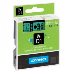 Cinta D1 9 mm Dymo negro sobre verde