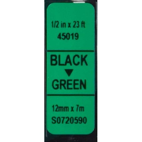 Cinta D1 12 mm Dymo negro sobre verde
