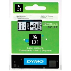 Cinta D1 19 mm Dymo negro sobre transparente