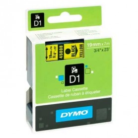 Cinta D1 19 mm Dymo negro sobre amarillo