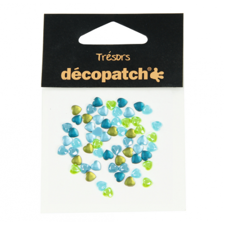Tresors Corazones Azul/Verde Décopatch