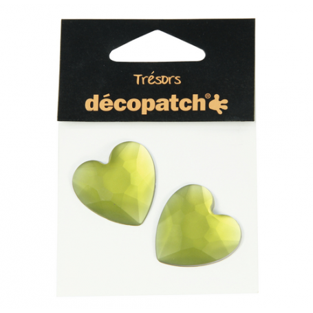 Tresors Corazones Verde Décopatch