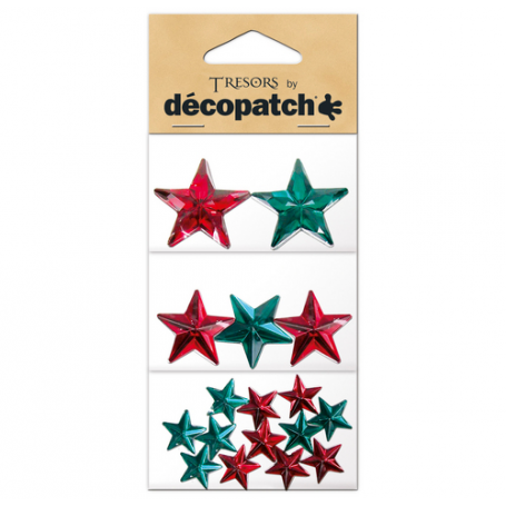 Tresors Estrellas rojas/verdes Décopatch