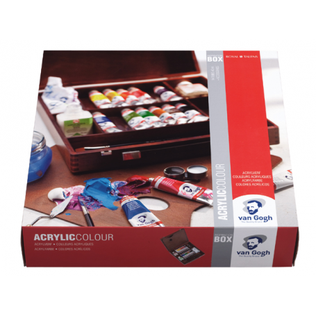Caja Madera Acrílico Inspiration 14 Colores + Accesorios Van Gogh