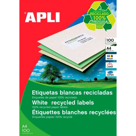 Etiquetas Apli 12061 Recicladas 70 x 37 mm
