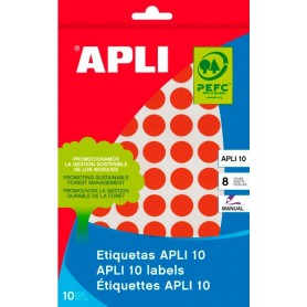 Etiquetas manuales Apli 2736 Rojo