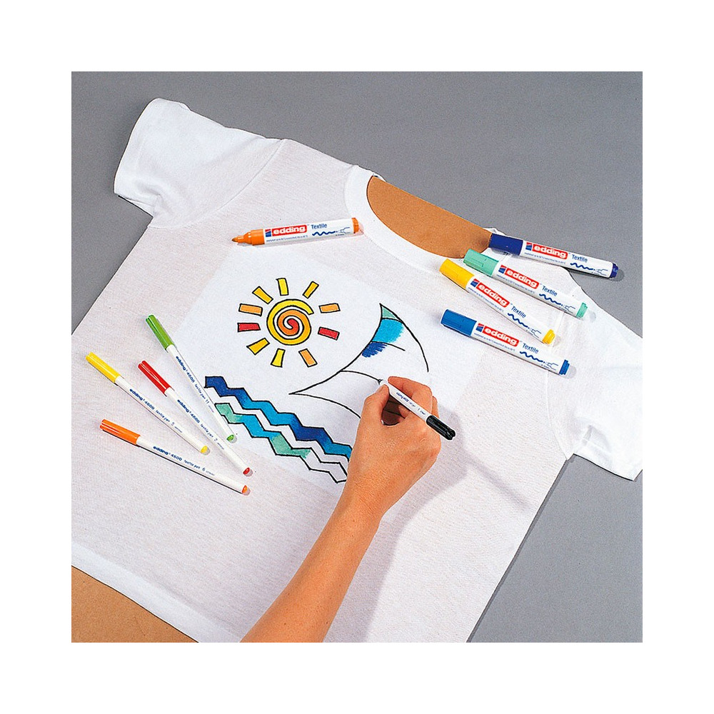 edding 4500 rotulador textil - gris - 1 bolígrafo - punta redonda  0.079-0.118 in - marcadores permanentes de tela para dibujar sobre  textiles