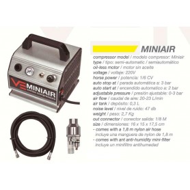 Compresor semiautomático MiniAir 1/6 HP , Ventus