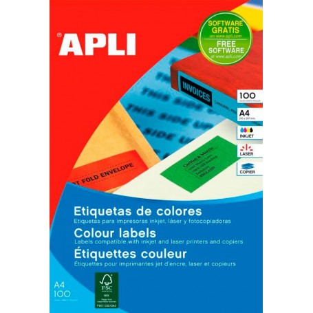 Etiquetas Apli Colores 70 x 37 mm