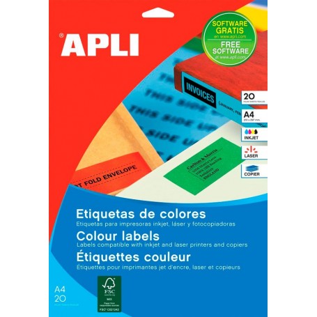 Etiquetas Apli Colores 105 x 37 mm