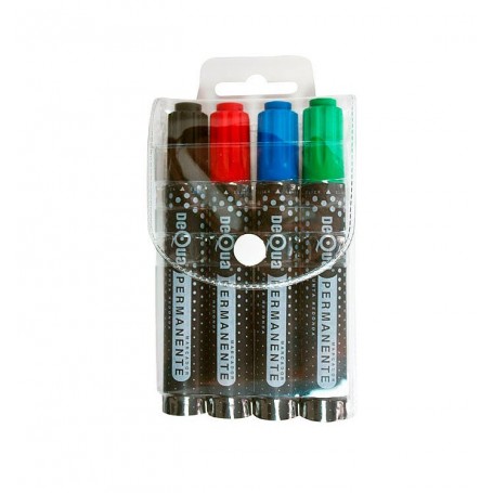 Marcador Permanente Blister 4 colores, Dequa