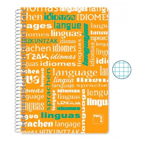 Cuaderno Folio Cuadriculado Idiomas