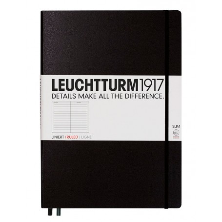 Notebook Master Slim Hoja Rayada Leuchtturm1917 Negro