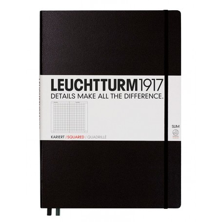 Notebook Master Slim Hoja Cuadriculada Leuchtturm1917 Negro