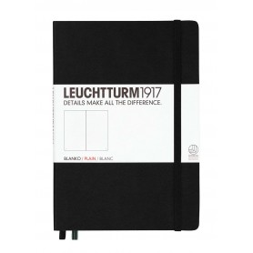 Notebook Medium Din A5 Hoja Lisa Negro Leuchtturm