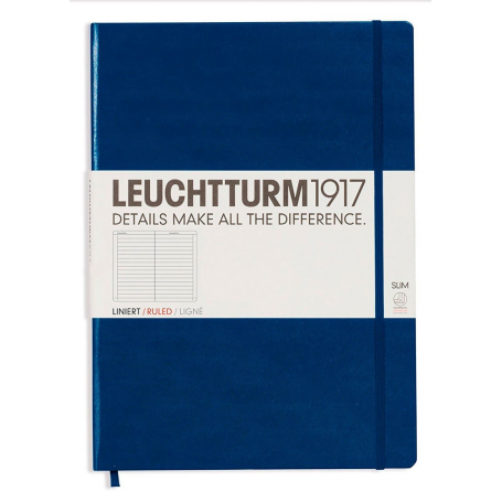 Notebook Master Slim Hoja Rayada Leuchtturm1917 Azul Marino