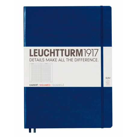 Notebook Master Slim Hoja Cuadriculada Leuchtturm1917 Azul Marino