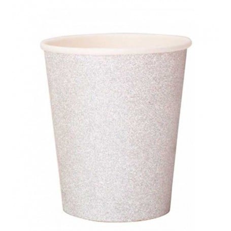 Vaso Navidad Glitter Plata 250 cc