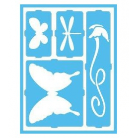 Plantilla Stencil adhesiva 15x20 cm Mariposas/libélulas