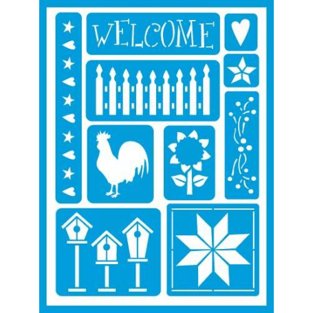 Plantilla Stencil adhesiva 15x20 cm Country