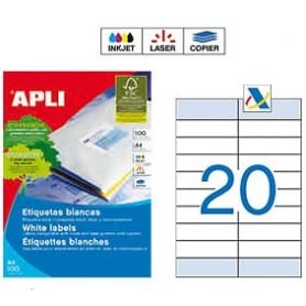 Etiquetas Apli 12330 Medidas 105 x 33,5 mm + 105 x 28,75 mm