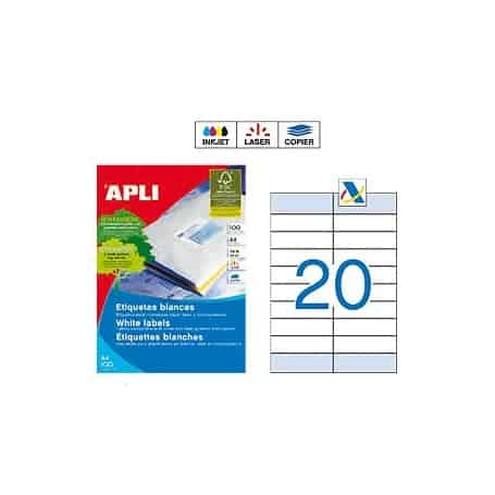 Etiquetas Apli 12330 Medidas 105 x 33,5 mm + 105 x 28,75 mm