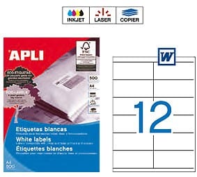 Folios Pegatinas Para Imprimir A4 Herma 5051_ A4, 48,3 X 25,4 Mm - Pack De 1100 Etiquetas, A4, 48.3 X 25.4 Mm, Color Blanco Papel Etiquetas Adhesivas A4 Impresora