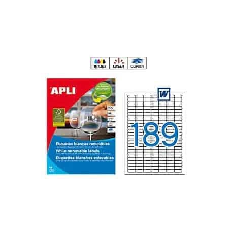 Etiquetas Apli 10198 Removibles 25,4 x 10 mm
