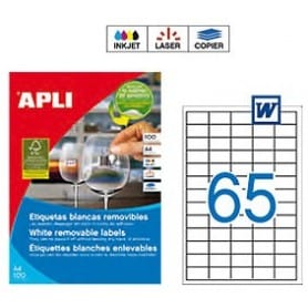 Etiquetas 03052 Apli Removibles 38 x 21,2 mm