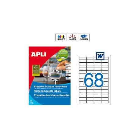 Etiquetas Apli 3053 Removibles 48,5 x 16,9 mm