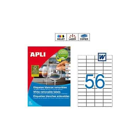 Etiquetas Apli 3055 Removibles 52,5 x 21,2 mm