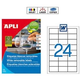 Etiquetas Apli 30251 Removibles 64,6 x 33,8 mm