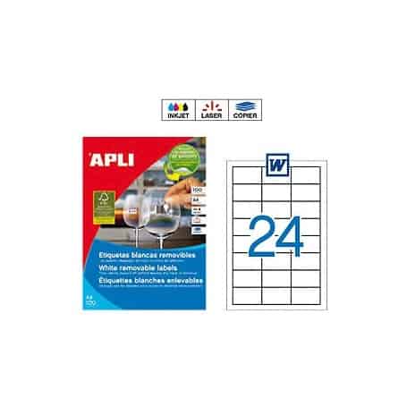 Etiquetas Apli 30251 Removibles 64,6 x 33,8 mm