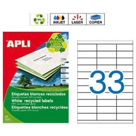 Etiquetas Apli 12059 Recicladas 70 x 25,4 mm