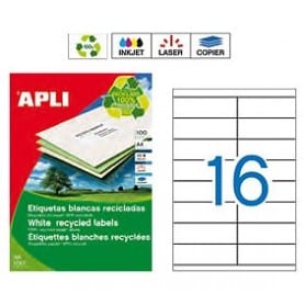 Etiquetas Apli 12064 Recicladas 105 x 35 mm