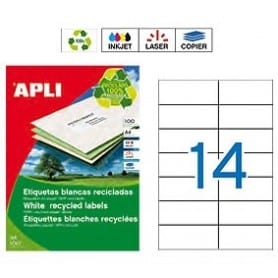 Etiquetas Apli 12066 Recicladas 105 x 42,4 mm