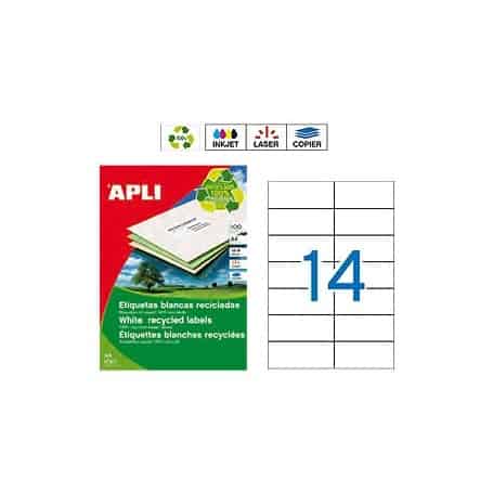 Etiquetas Apli 12066 Recicladas 105 x 42,4 mm