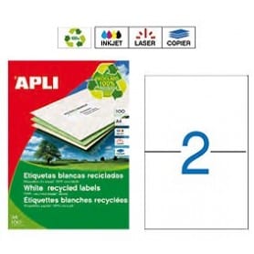 Etiquetas Apli 12069 Recicladas 210 x 148 mm