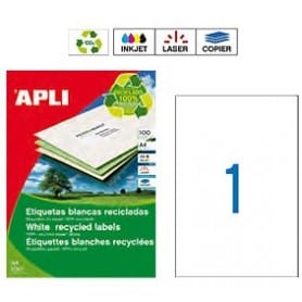 Etiquetas Apli 12070 Recicladas 210 x 297 mm