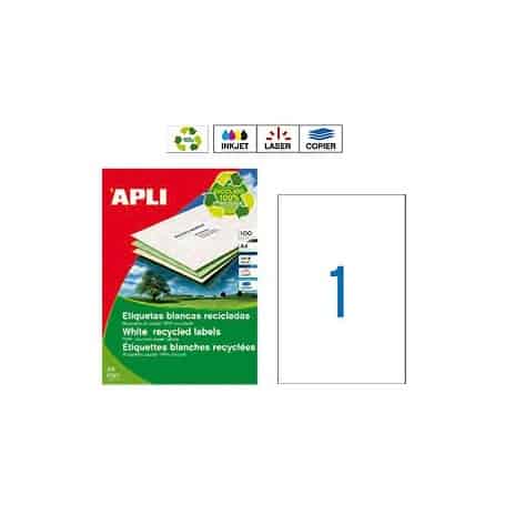 Etiquetas Apli 12070 Recicladas 210 x 297 mm